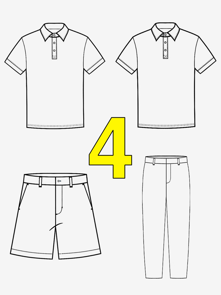 2 polos+Shorts+Pants