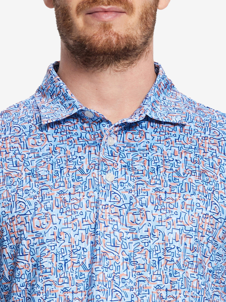 Performance Quick Dry Print Golf Polos（2）