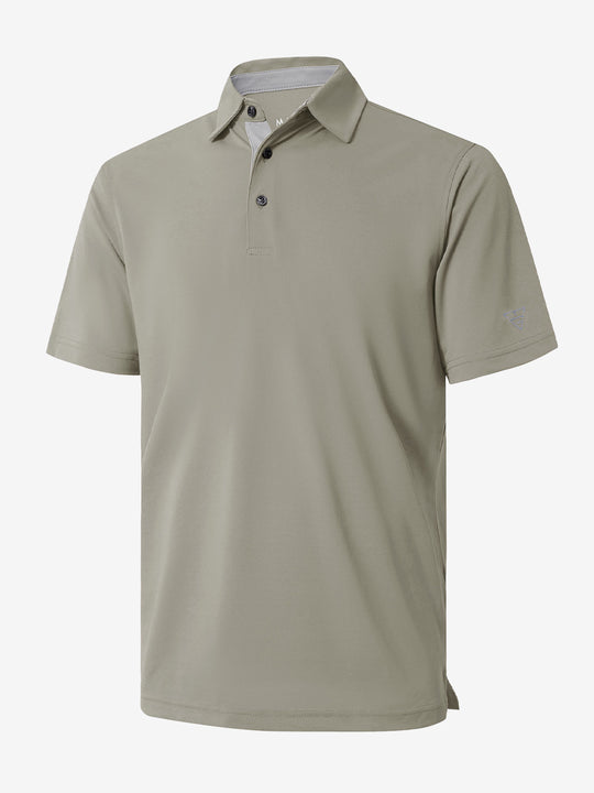 3D view showcasing DARK KHAKI Ventilated Pique Performance Polo design