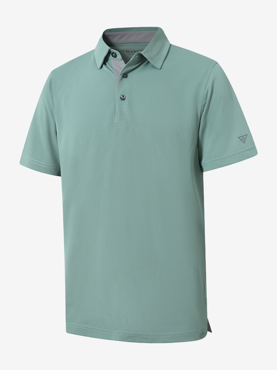 3D view showcasing BERYL GREEN Ventilated Pique Performance Polo design