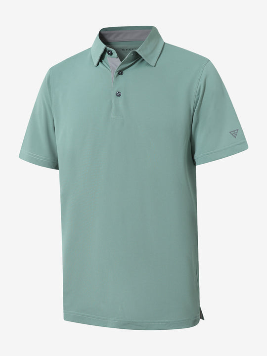 3D view showcasing BERYL GREEN Ventilated Pique Performance Polo design