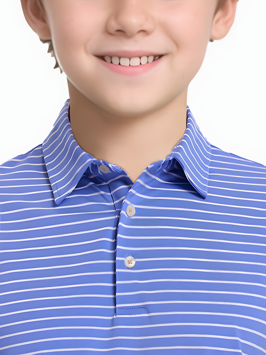 BLUISH BLUE/WHITE STRIPE