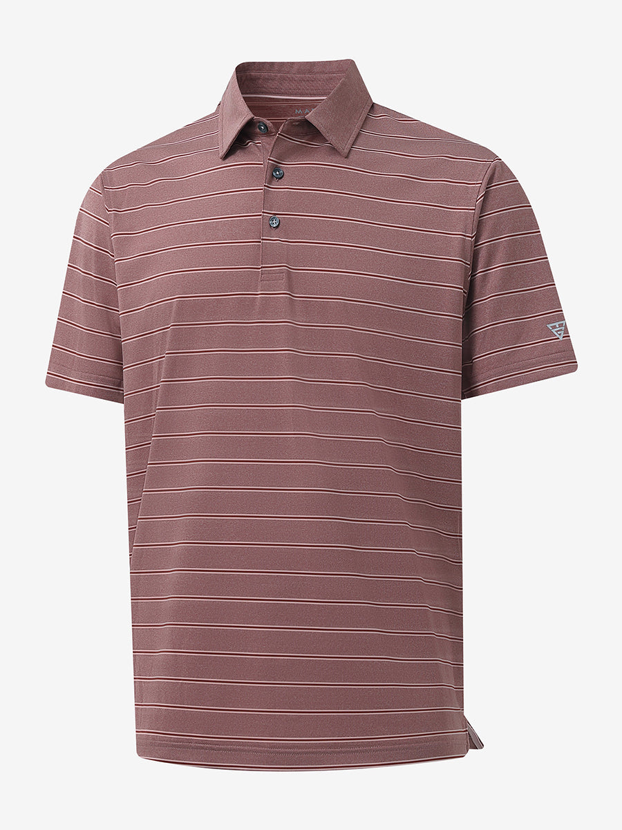 BROWN STRIPE Classic Heather Stripe Polo folded product shot