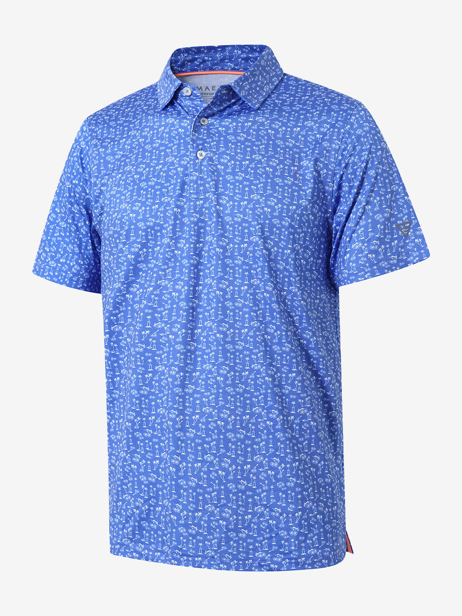 Performance Quick Dry Print Golf Polos（3）