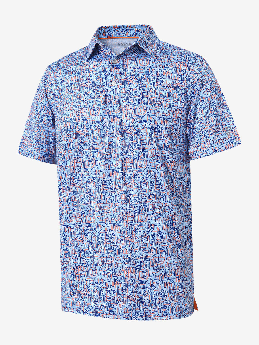 Performance Quick Dry Print Golf Polos（2）
