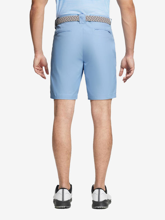 Back profile of Light Blue golf shorts – breathable and durable fit