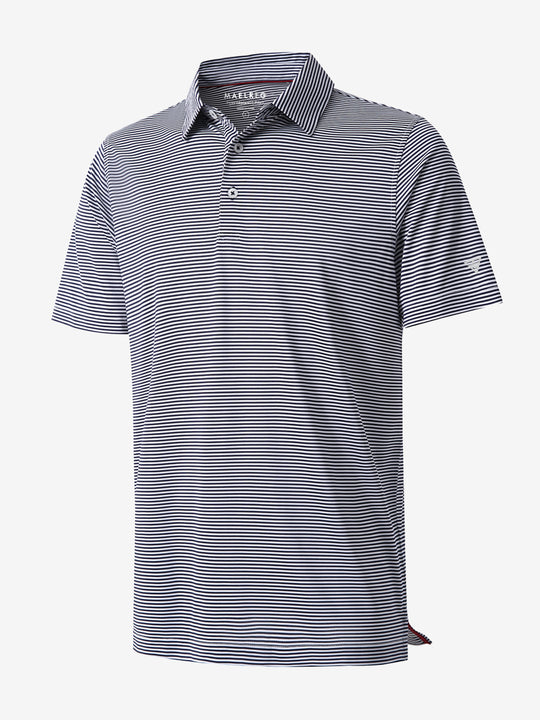 Performance Cooling Polo – 3D product view in Navy Stripe for kids