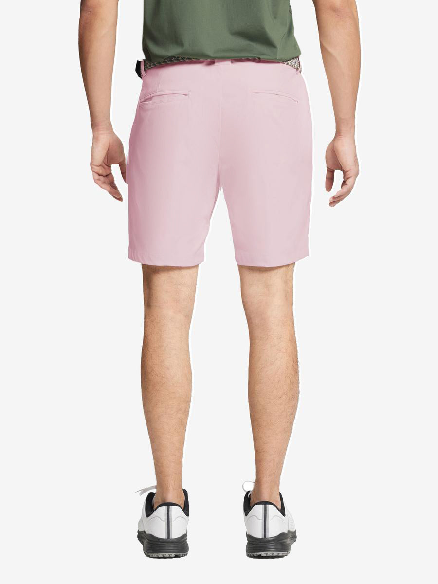 Back view of MAELREG Pink golf shorts – lightweight and water resistant