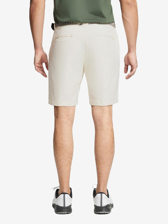 MAELREG Water Resistant Golf Shorts – back half-body model in Beige, 9 Inch