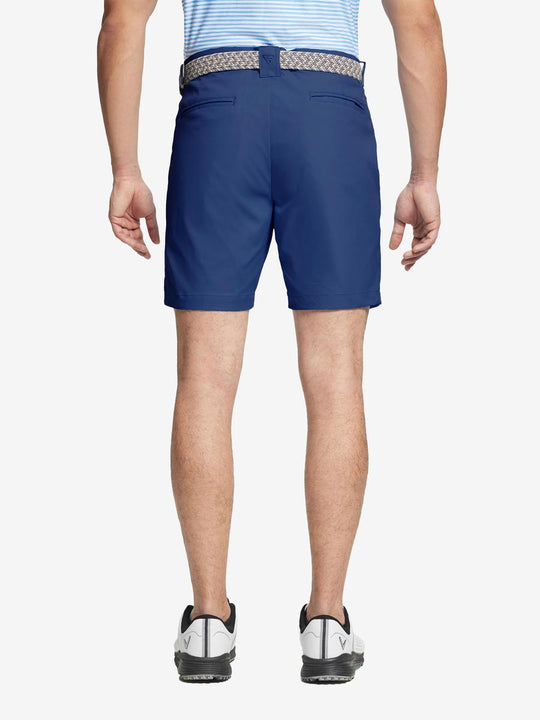 Back view of MAELREG Cobalt golf shorts – lightweight and water resistant