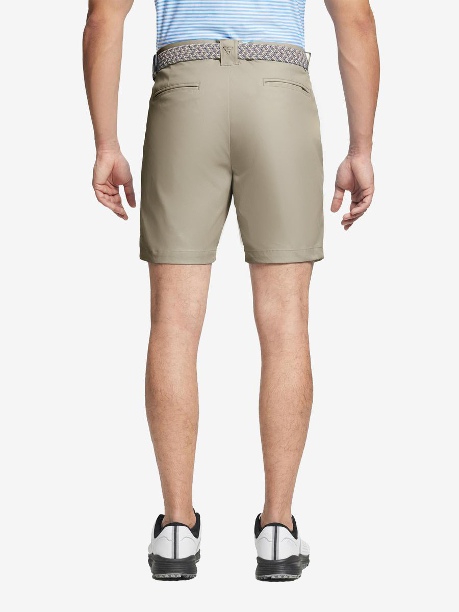Back view of MAELREG Khaki golf shorts – lightweight and water resistant
