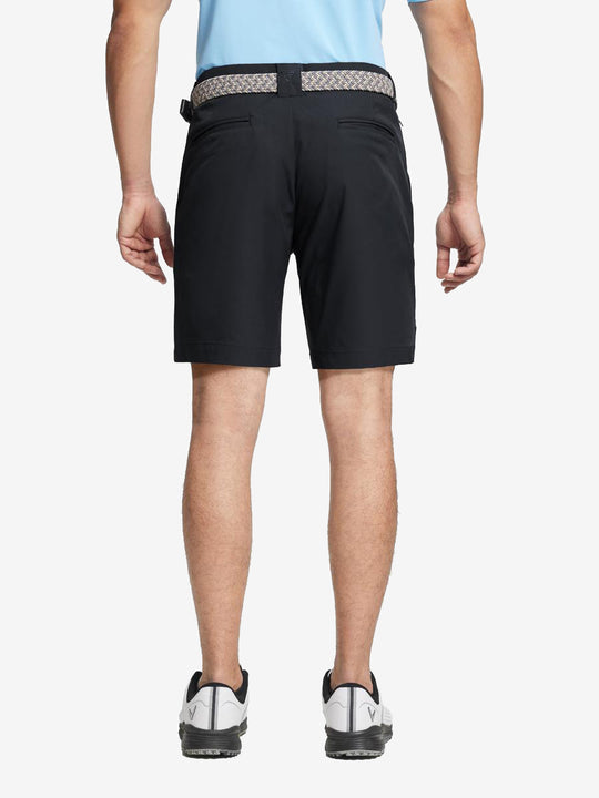 Back profile of Black golf shorts by MAELREG – breathable, durable fit