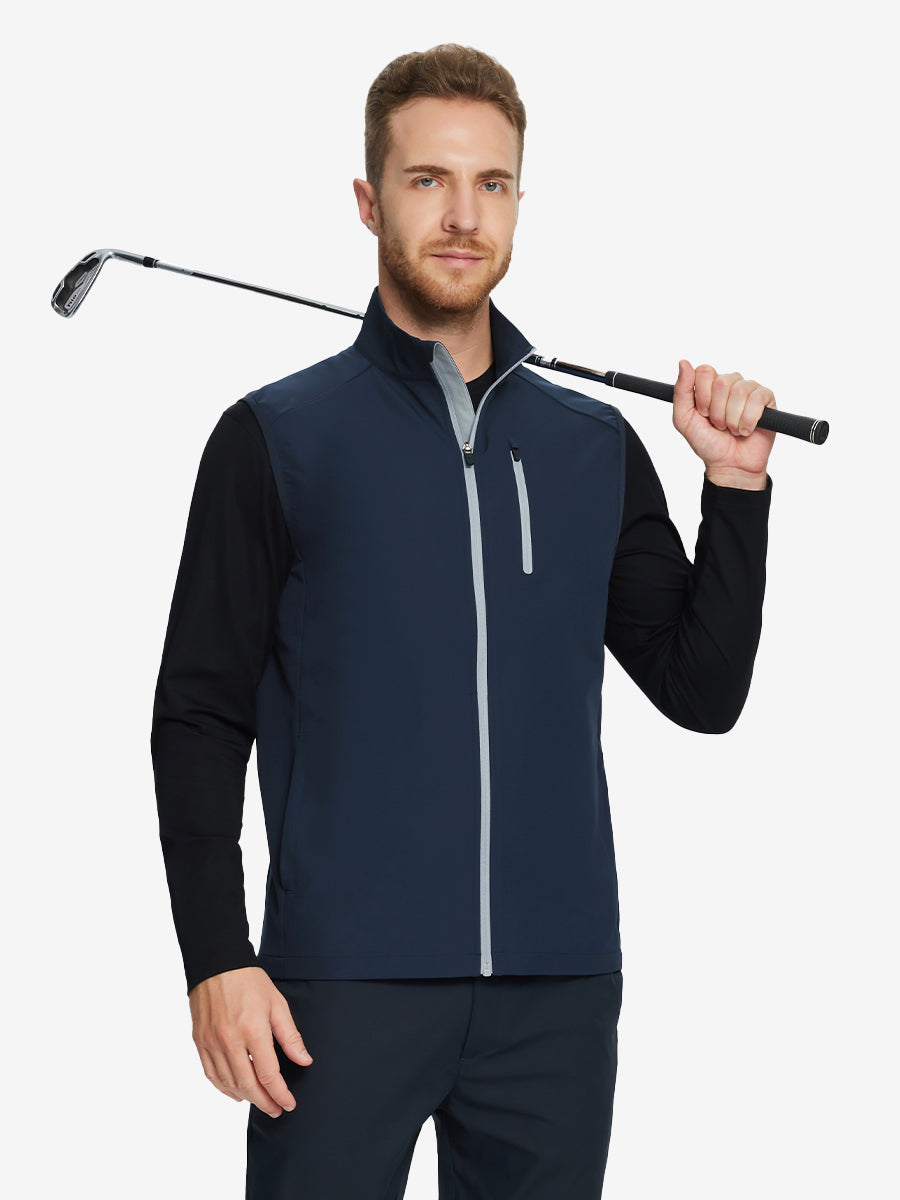 Windproof Golf Vests with Zip Pockets