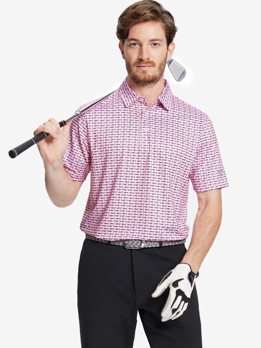 Performance Quick Dry Print Golf Polos（3）