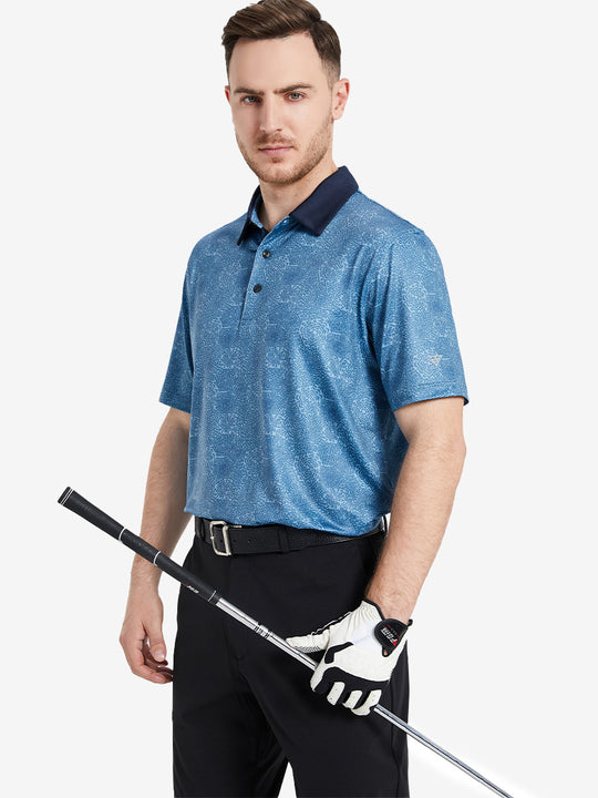 Performance Quick Dry Print Golf Polos（2）
