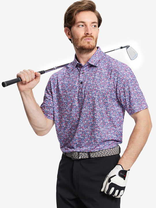 Performance Quick Dry Print Golf Polos（2）