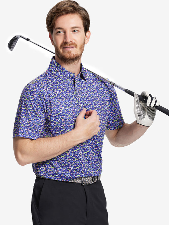 Performance Quick Dry Print Golf Polos（3）