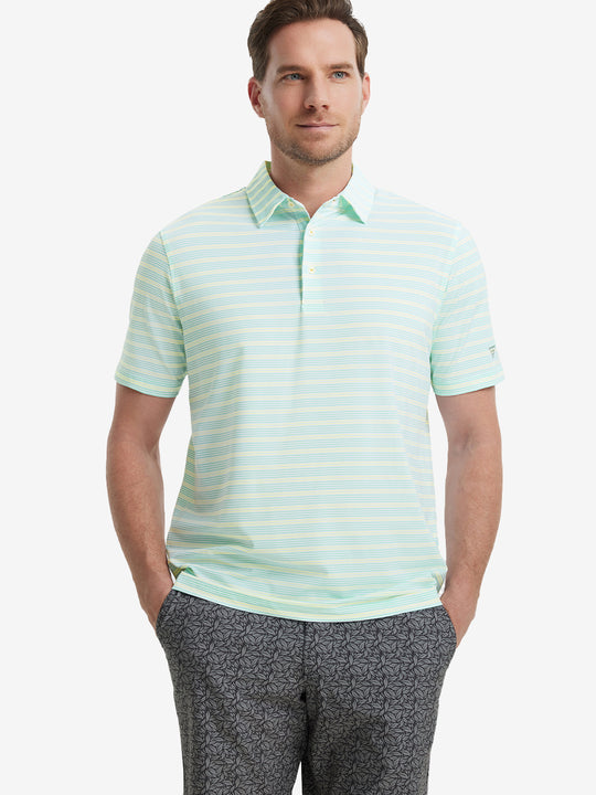AQUA BLUE YELLOW STRIPE