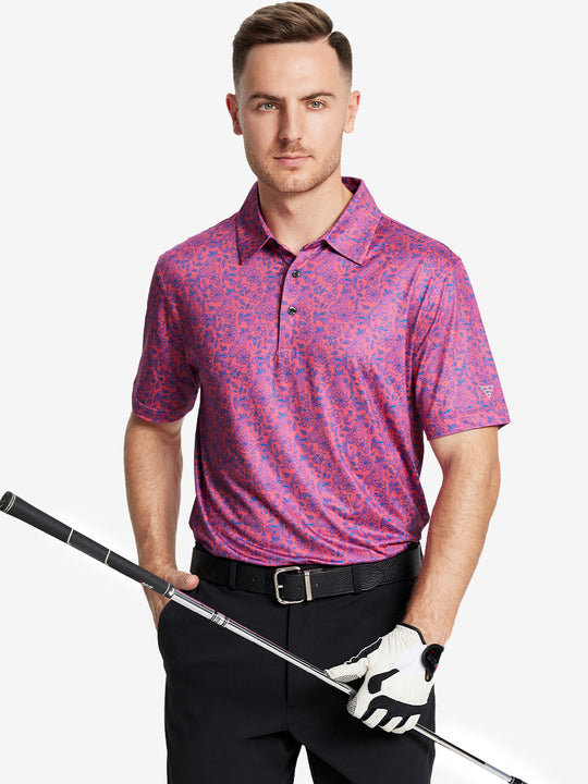 Performance Quick Dry Print Golf Polos（2）