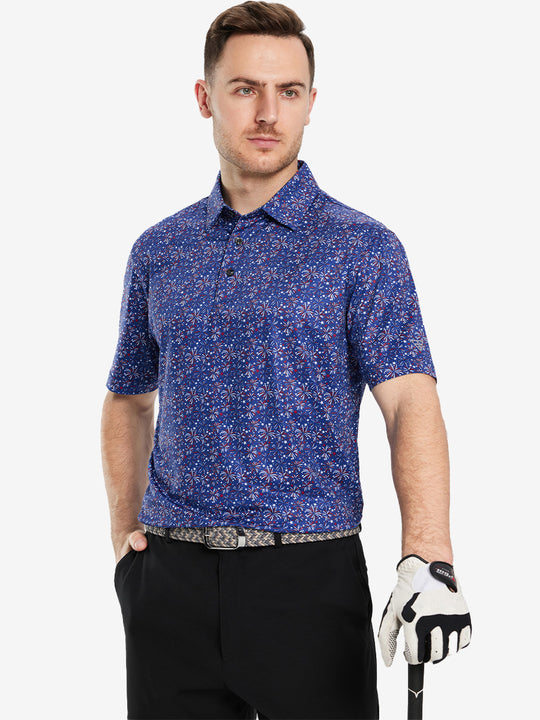 Performance Quick Dry Print Golf Polos（3）