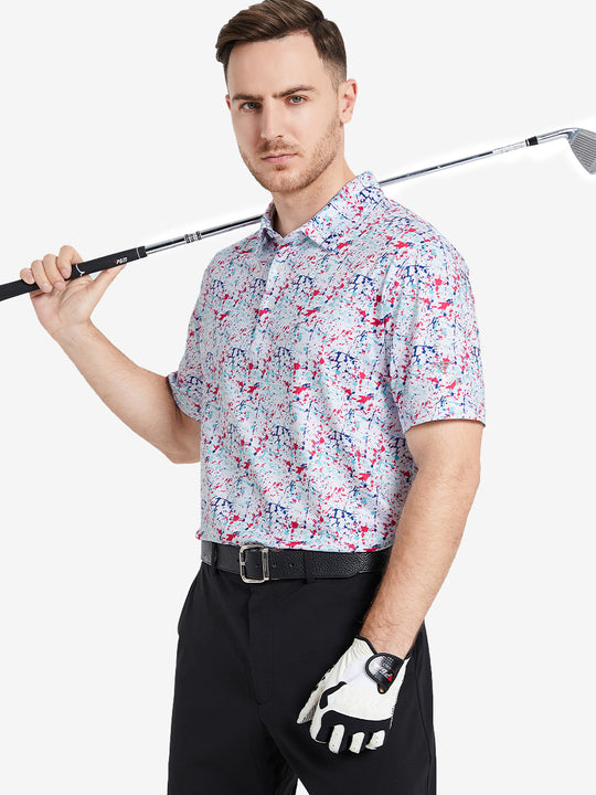 Performance Quick Dry Print Golf Polos（4）
