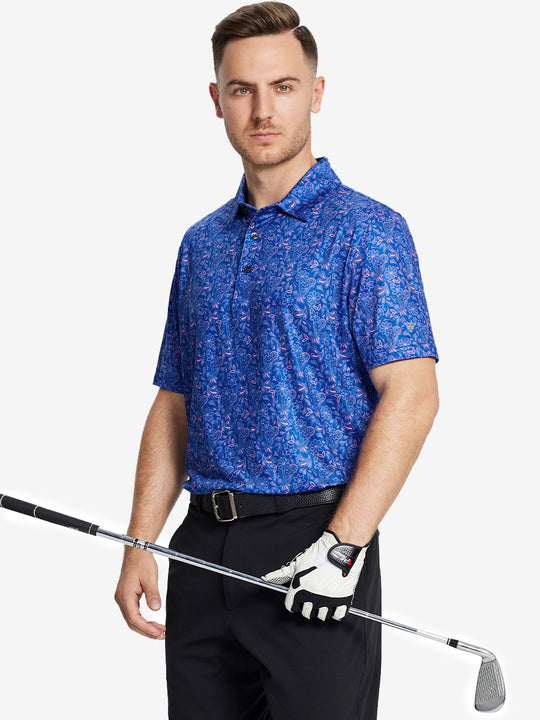Performance Quick Dry Print Golf Polos（3）