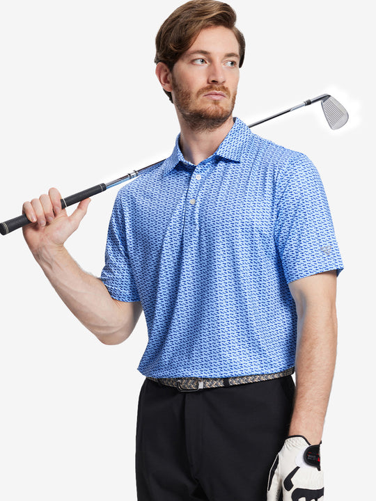 Performance Quick Dry Print Golf Polos（2）