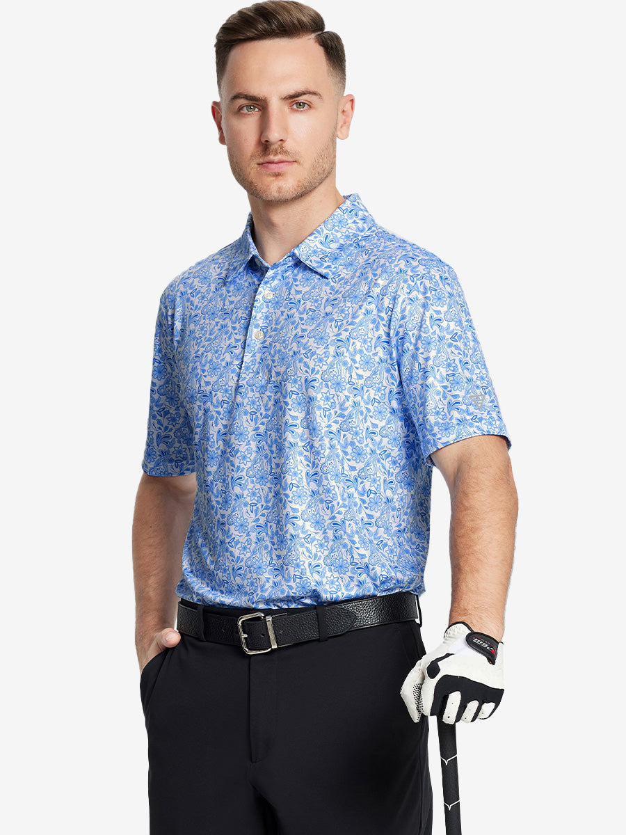 Performance Quick Dry Print Golf Polos（4）