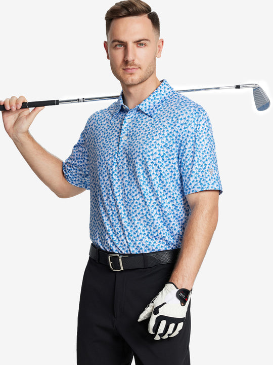 Performance Quick Dry Print Golf Polos（4）