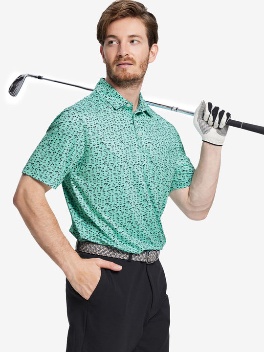 Performance Quick Dry Print Golf Polos（2）