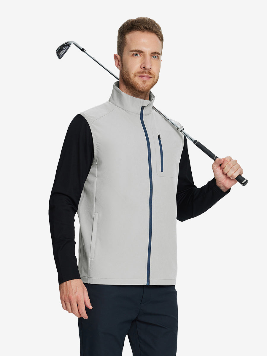 Windproof Golf Vests with Zip Pockets