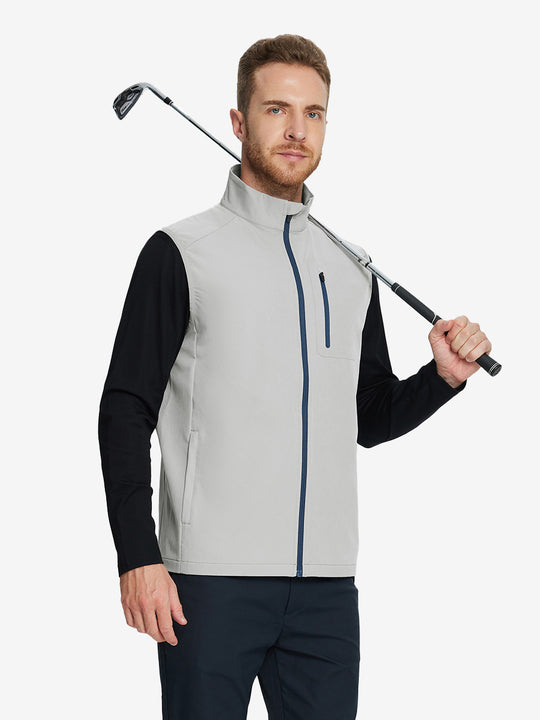 Windproof Golf Vests with Zip Pockets