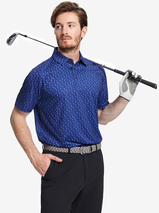 Performance Quick Dry Print Golf Polos（3）