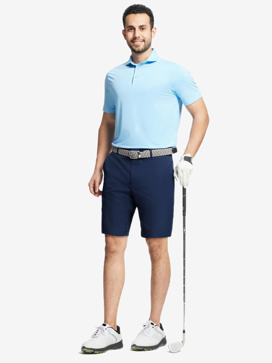Full-body pose in Navy shorts – relaxed fit, 9 Inch inseam
