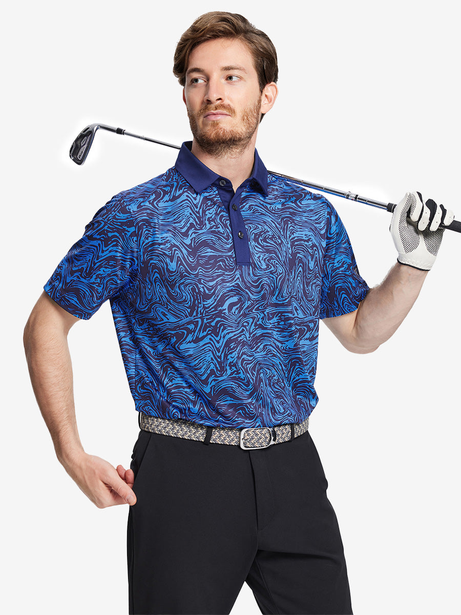 Performance Quick Dry Print Golf Polos（3）