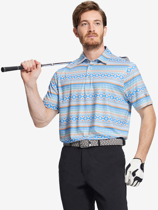 Performance Quick Dry Print Golf Polos