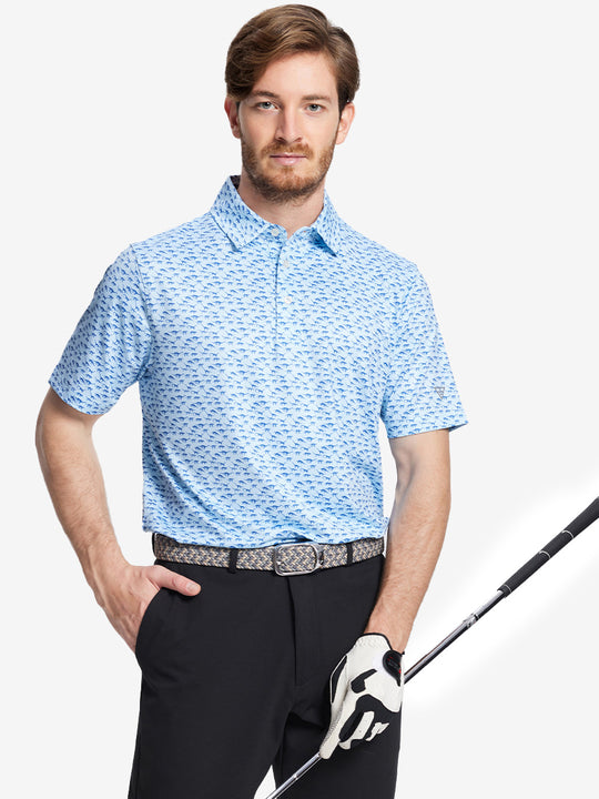 Performance Quick Dry Print Golf Polos