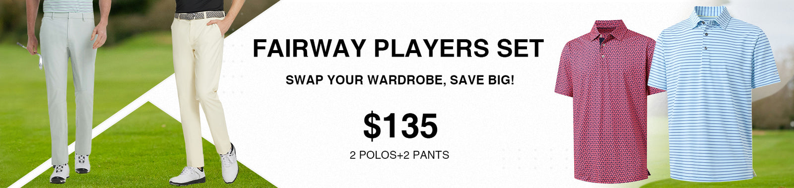 2 Polos + 2 Pants for $135 – MAELREG golfwear bundle deal