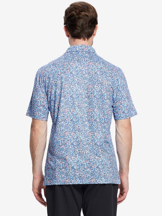 Performance Quick Dry Print Golf Polos（2）