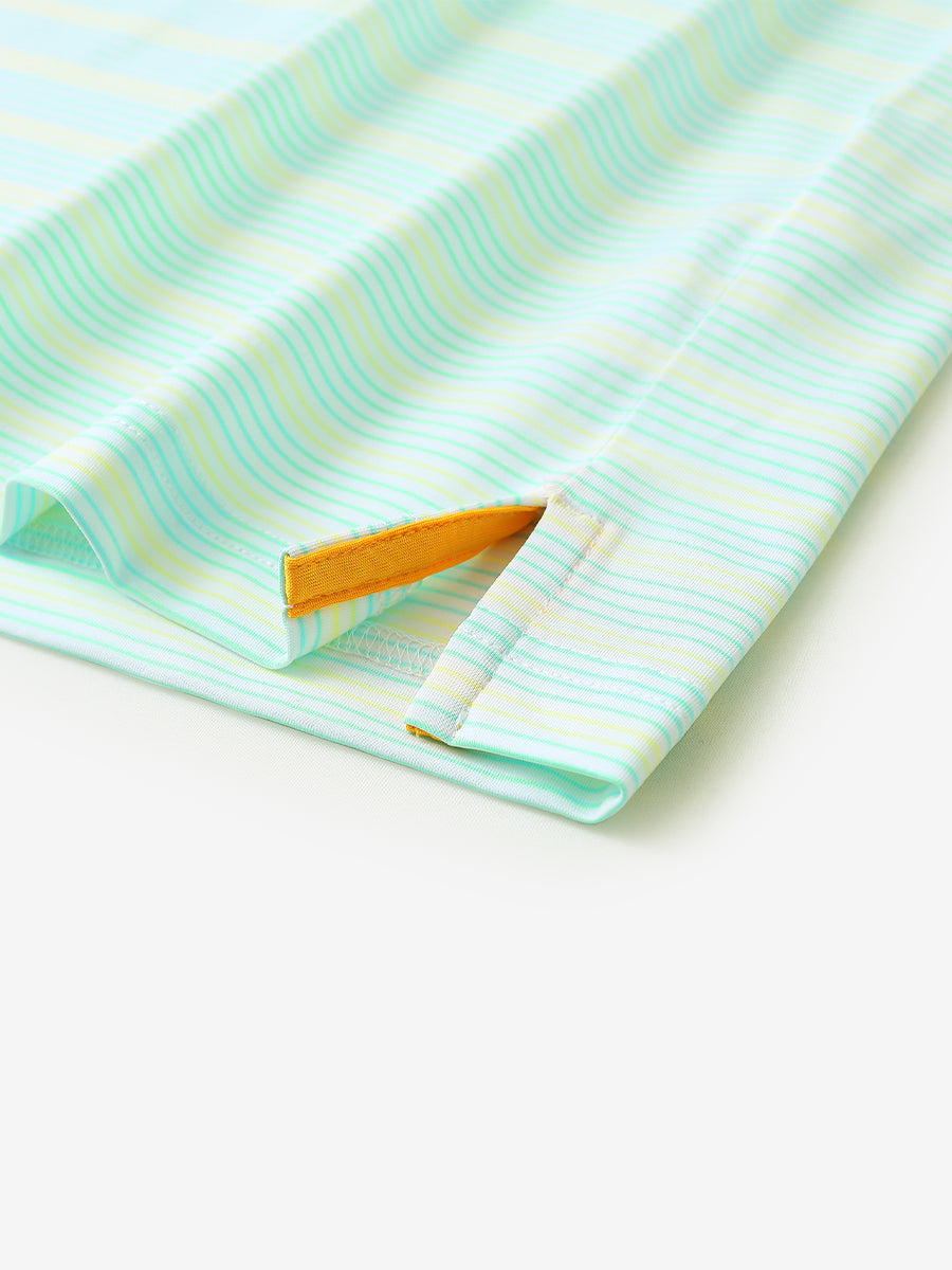 AQUA BLUE YELLOW STRIPE