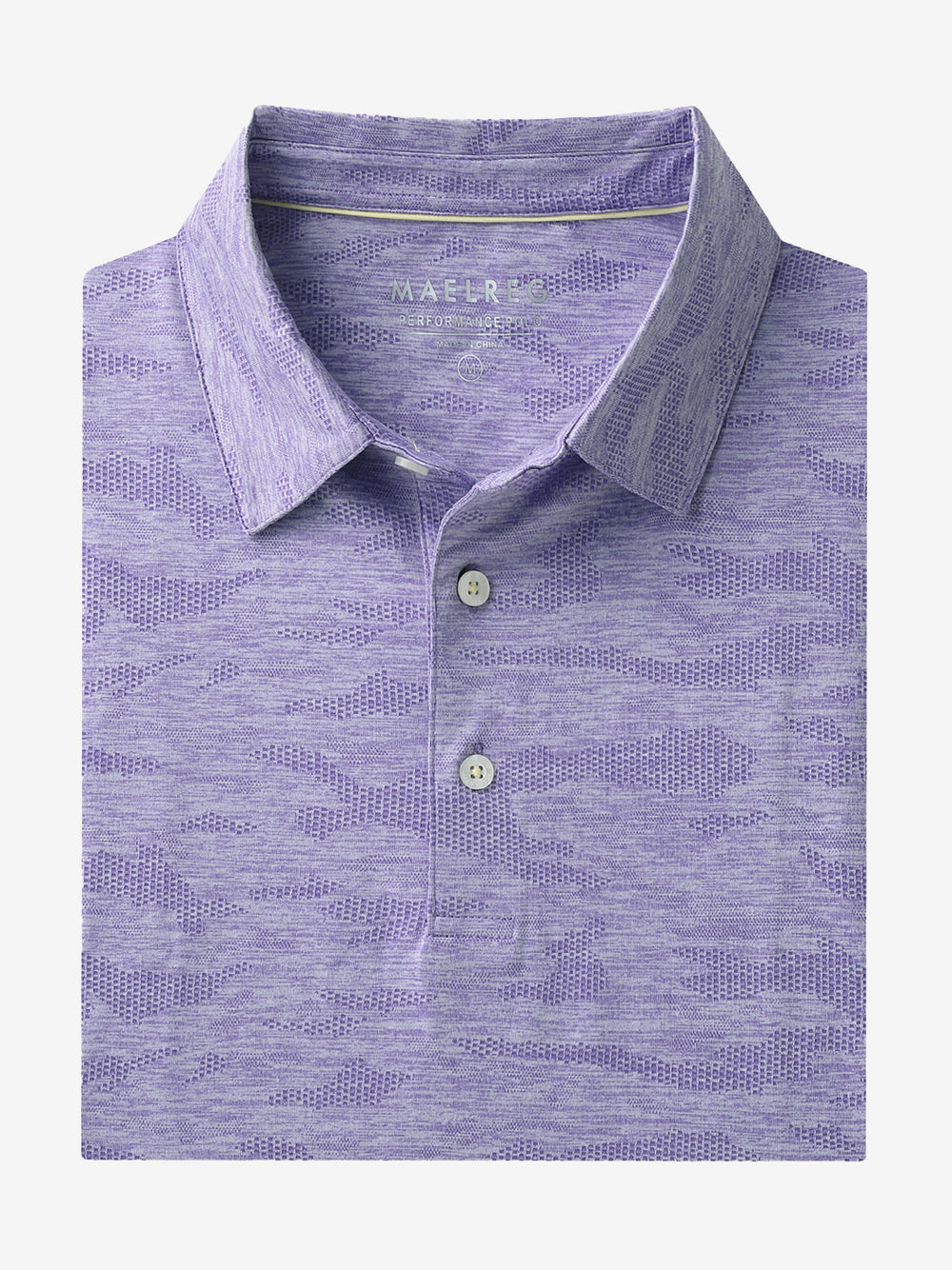 PURPLE HEATHER Camo Heather Jacquard Polo folded product shot
